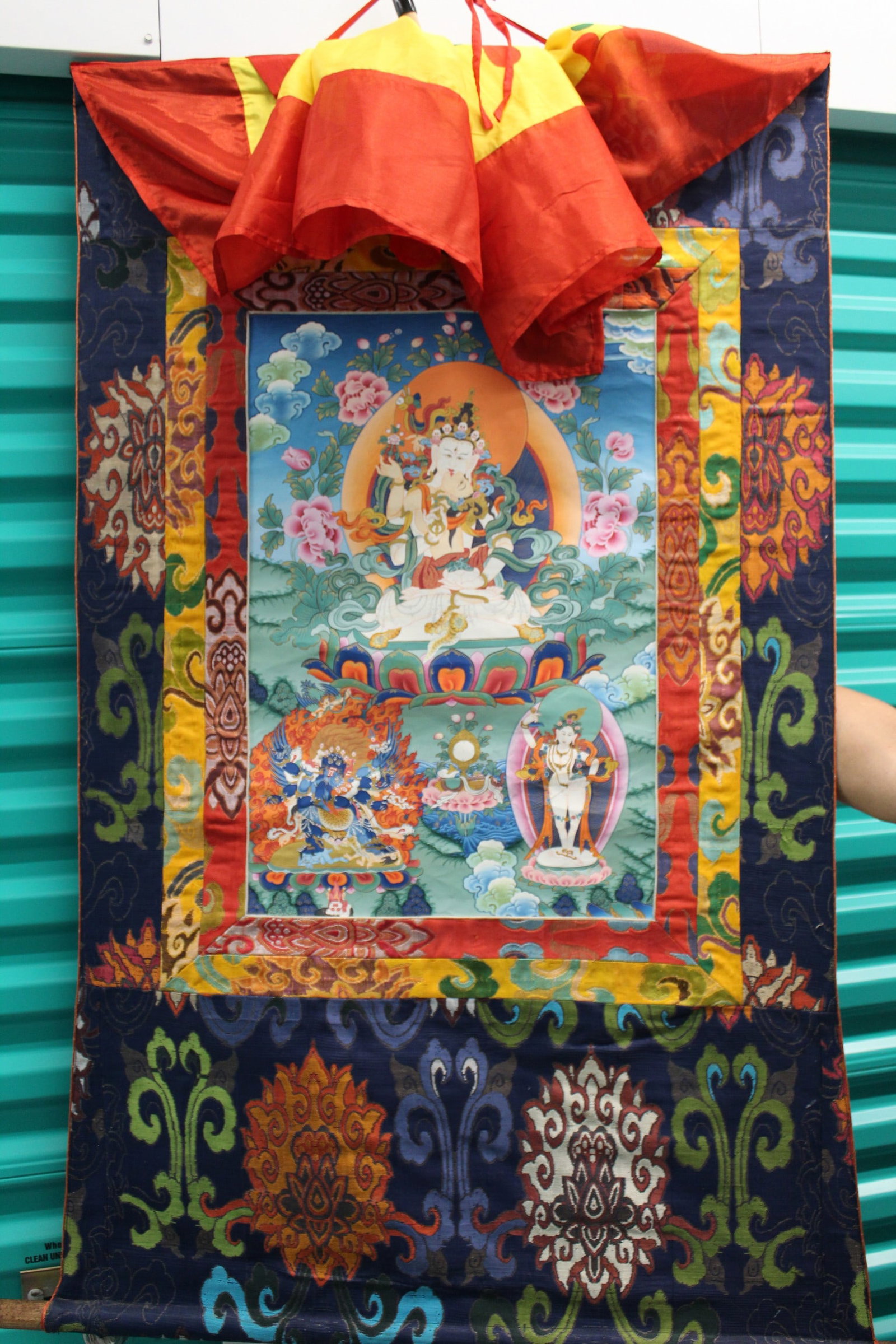 Tibetan Thangka of White Tara.: Tibetan Thangka of White Tara.. 30x45".