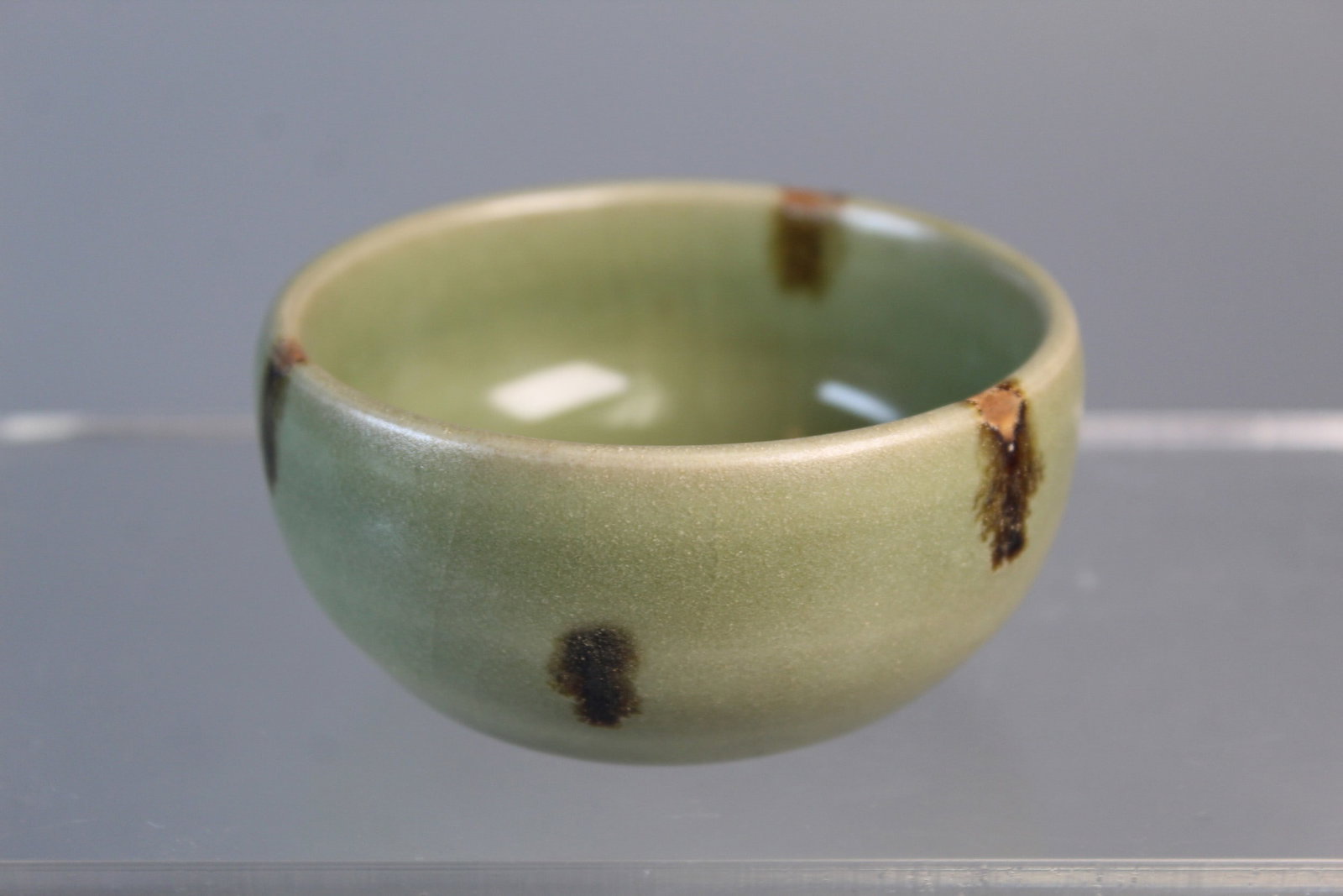 Chinese Longquan Celadon Cup: Chinese Longquan Celadon Cup. Diam 3". H 1.5".