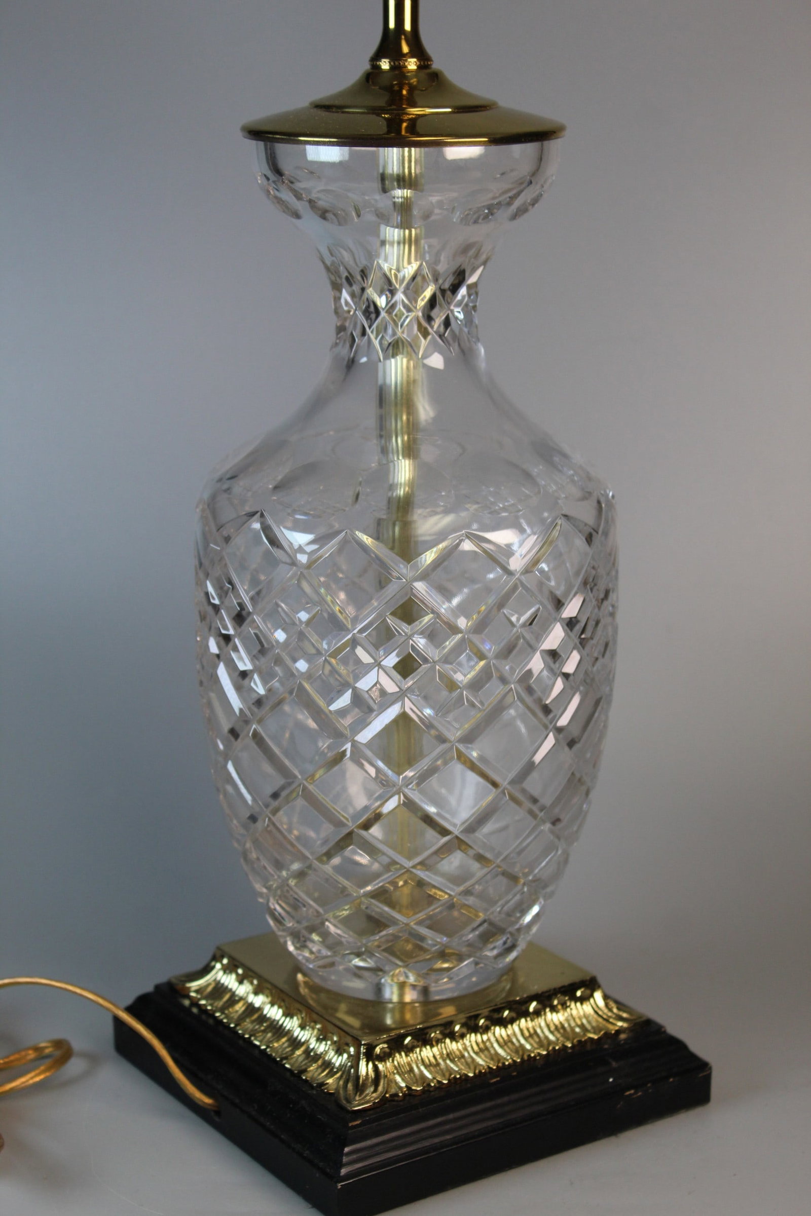 Glass Vase Lamp: Glass Vase Lamp. Vase H 12". Total H 26".
