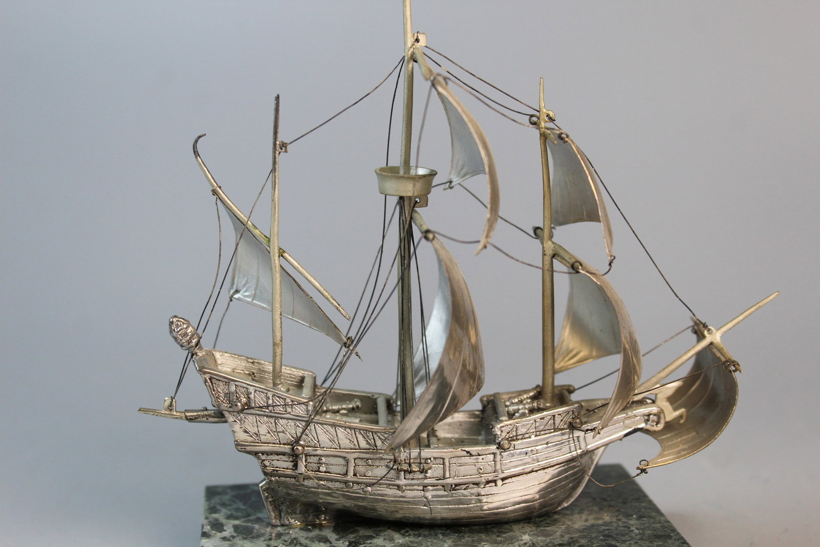 Silver Tone Boat Model - 3