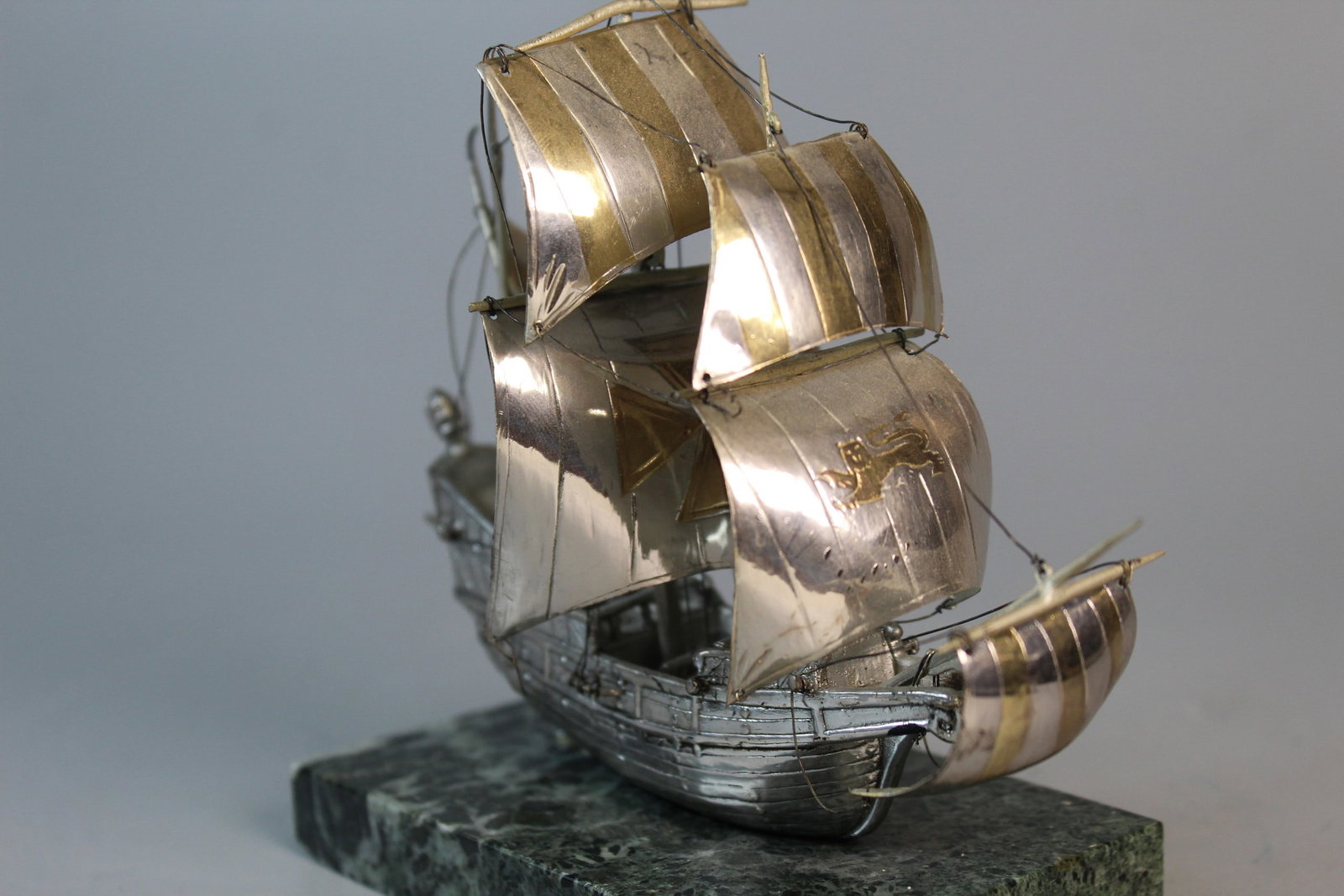 Silver Tone Boat Model - 4