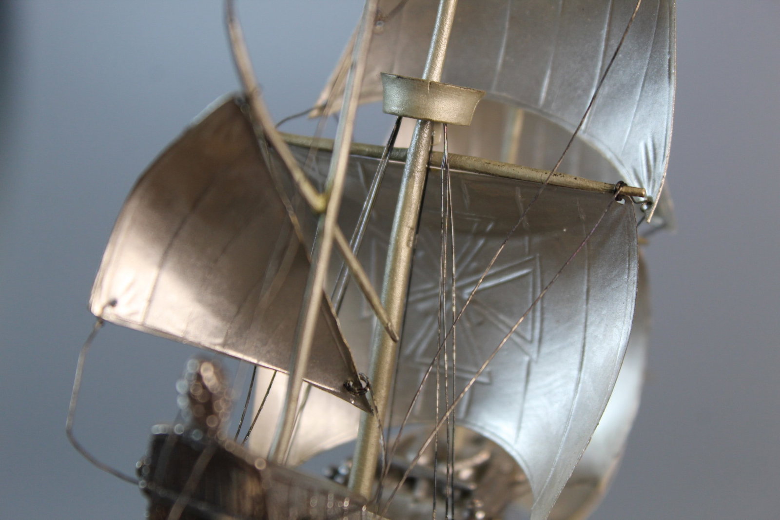 Silver Tone Boat Model - 6