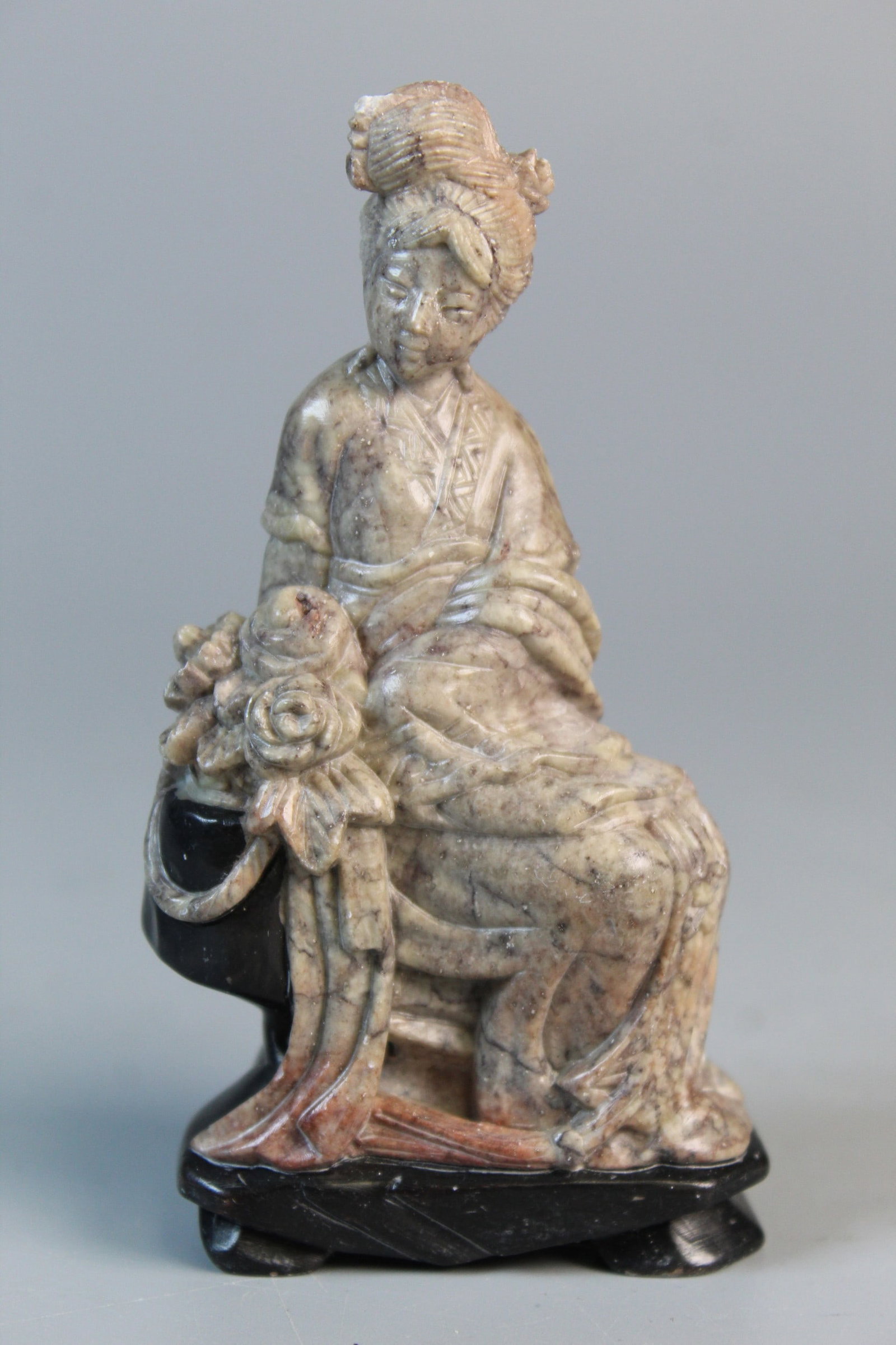 Chinese Carved Soapstone Lady Figure (1 of 7)