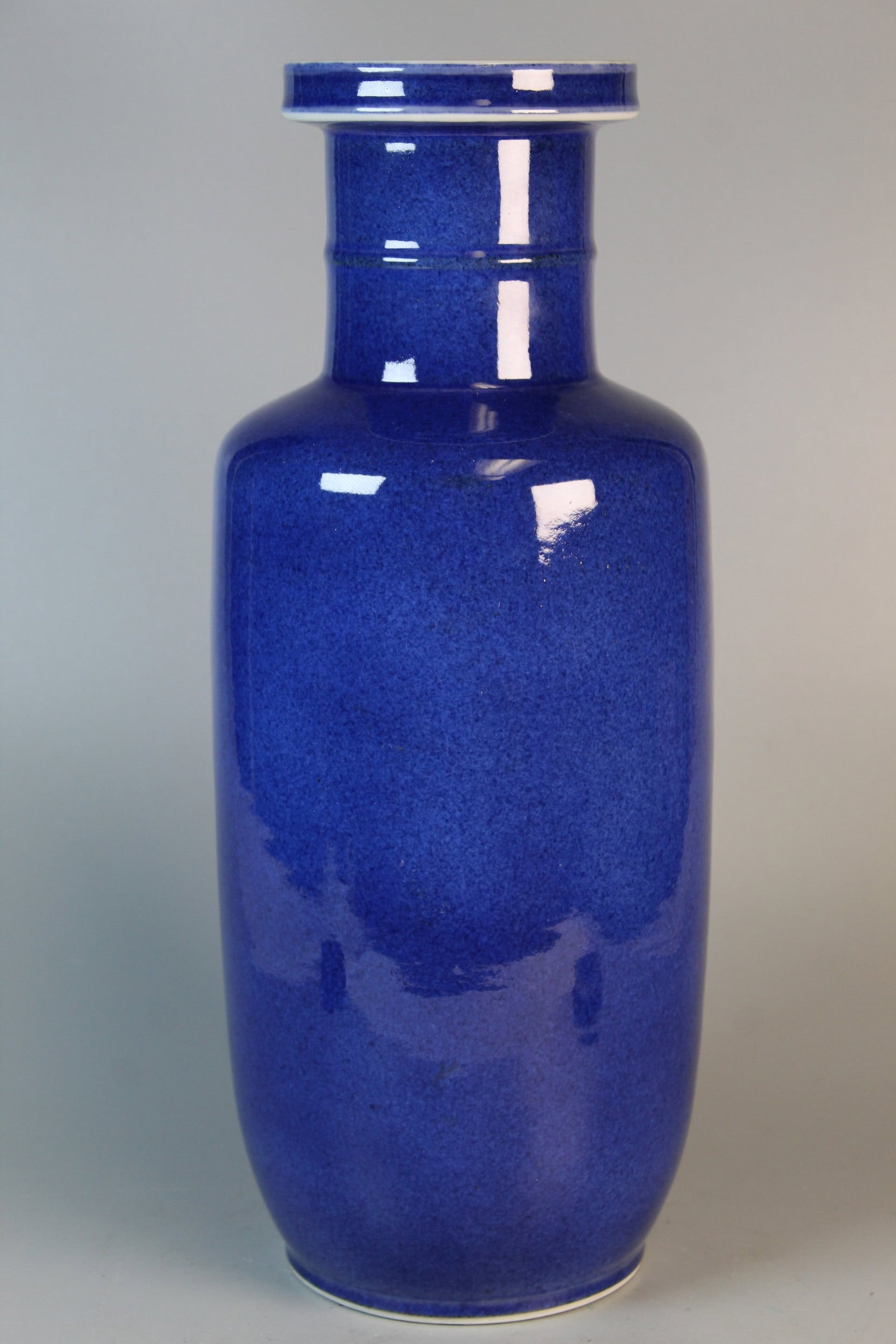 Chinese Powder Blue Glazed Porcelain Vase: Chinese Powder Blue Glazed Porcelain Vase. H 14". As Is