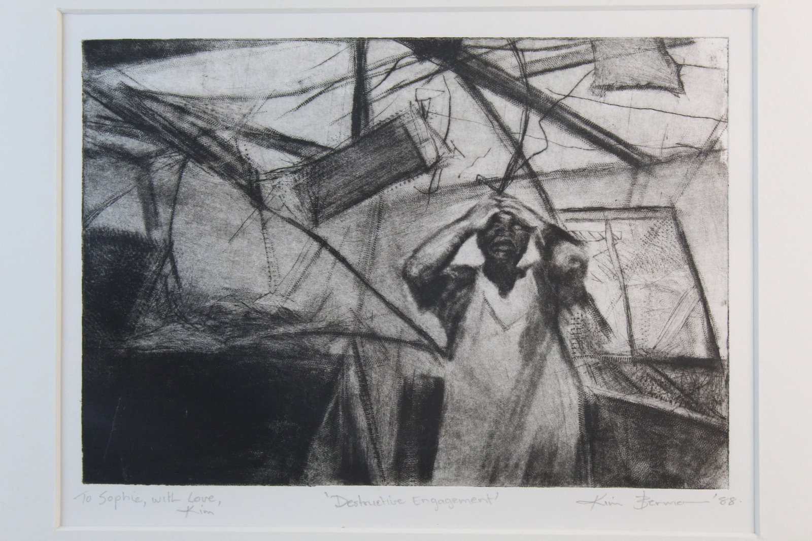 Destructive Engagement, Kim Berman (South Africa, 1960-). Etching on paper. (1 of 8)