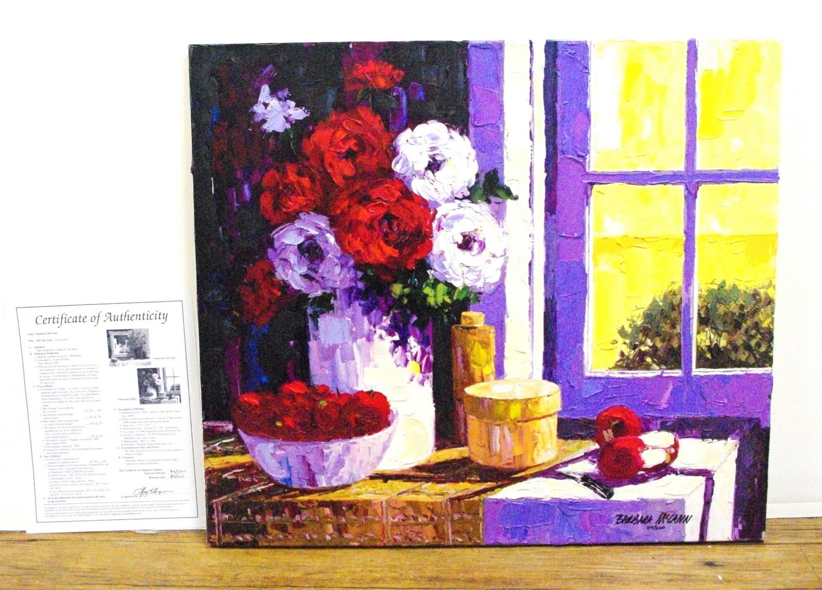 Barbara McCann "Morning Light" signed limited edition embellished serigraph print on canvas (1 of 3)