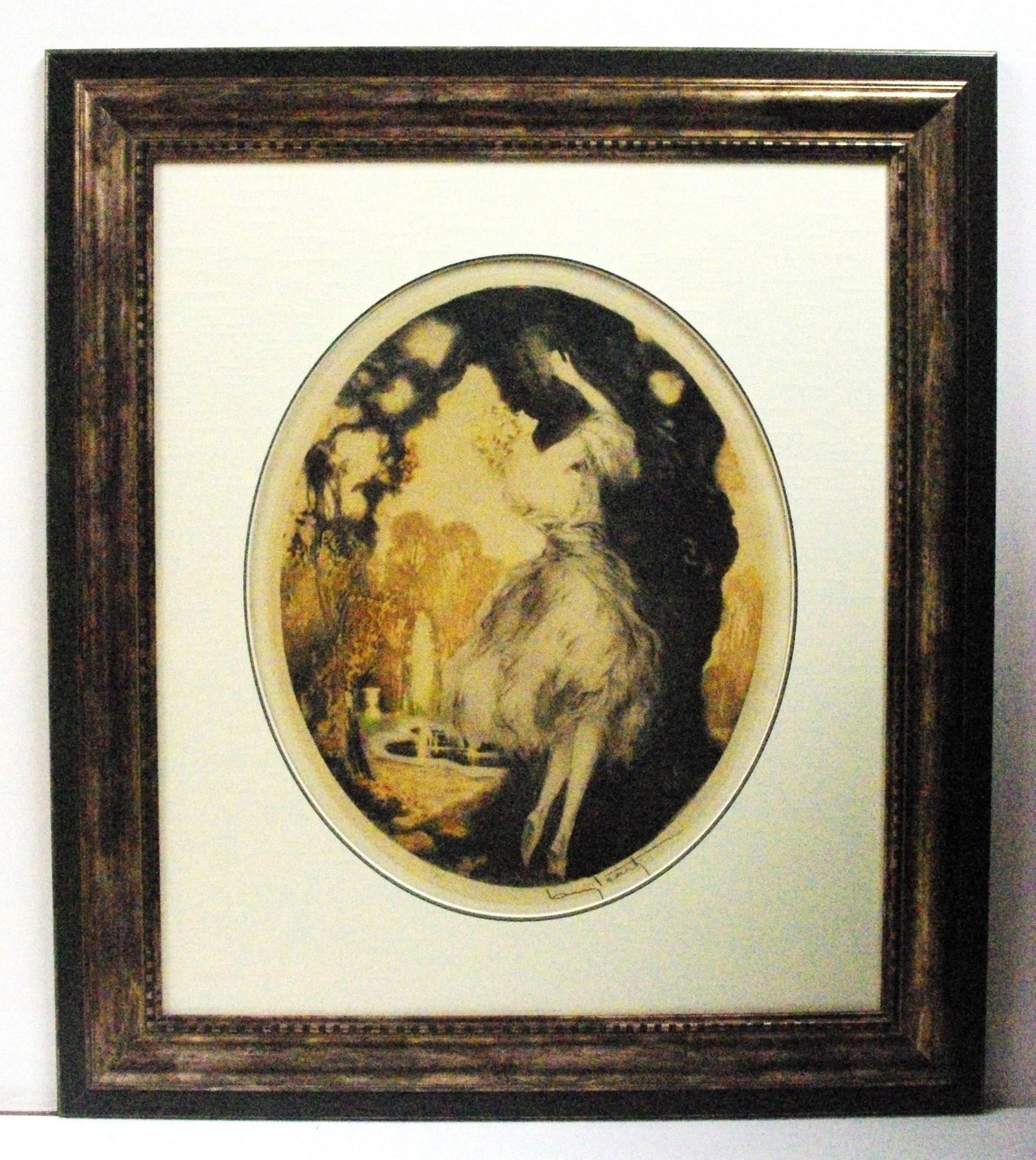 Louis Icart "My Secret Love" original drypoint etching and aquatint: Louis Icart "My Secret Love" original drypoint etching and aquatint . Framed size 32.5" x 28.75"