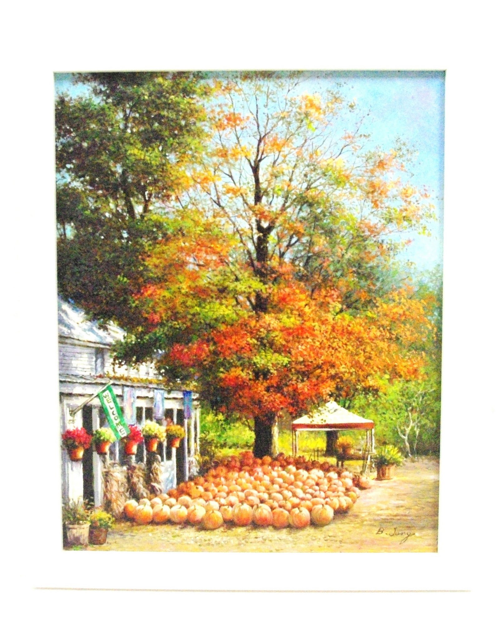 B Jung original oil painting "Autumn Pumpkins" (1 of 2)
