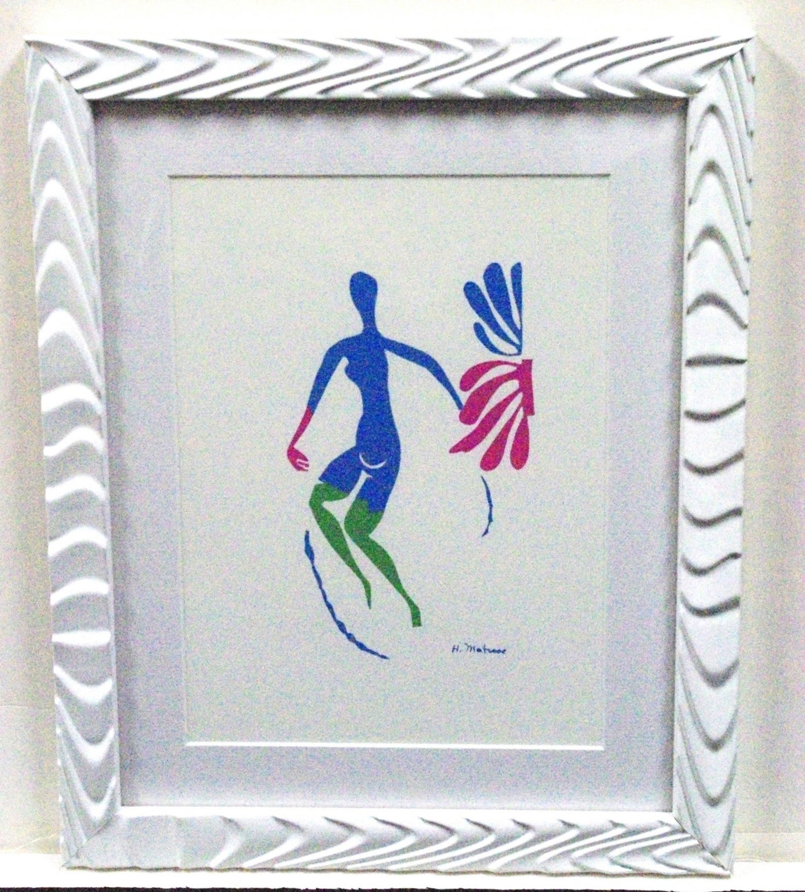 Henri Matisse "Nu Bleu aux bas Verts" silkscreen serigraph print: Henri Matisse "Nu Bleu aux bas Verts" silkscreen serigraph print. Framed size 13" x 16"
