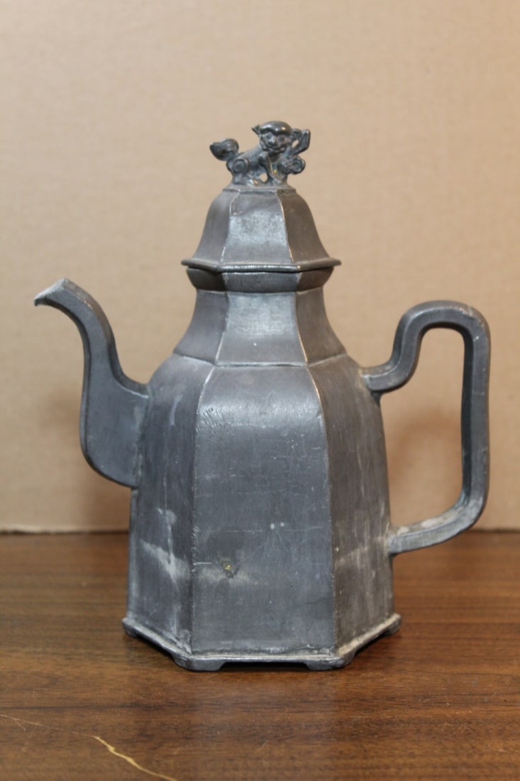 Antique Chinese Pewter Teapot (1 of 7)