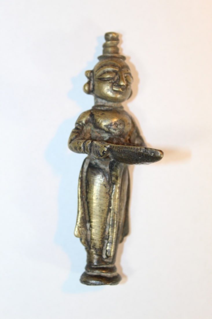 Indian Oil Lamp Figure: Indian Oil Lamp Figure. H 9 cm