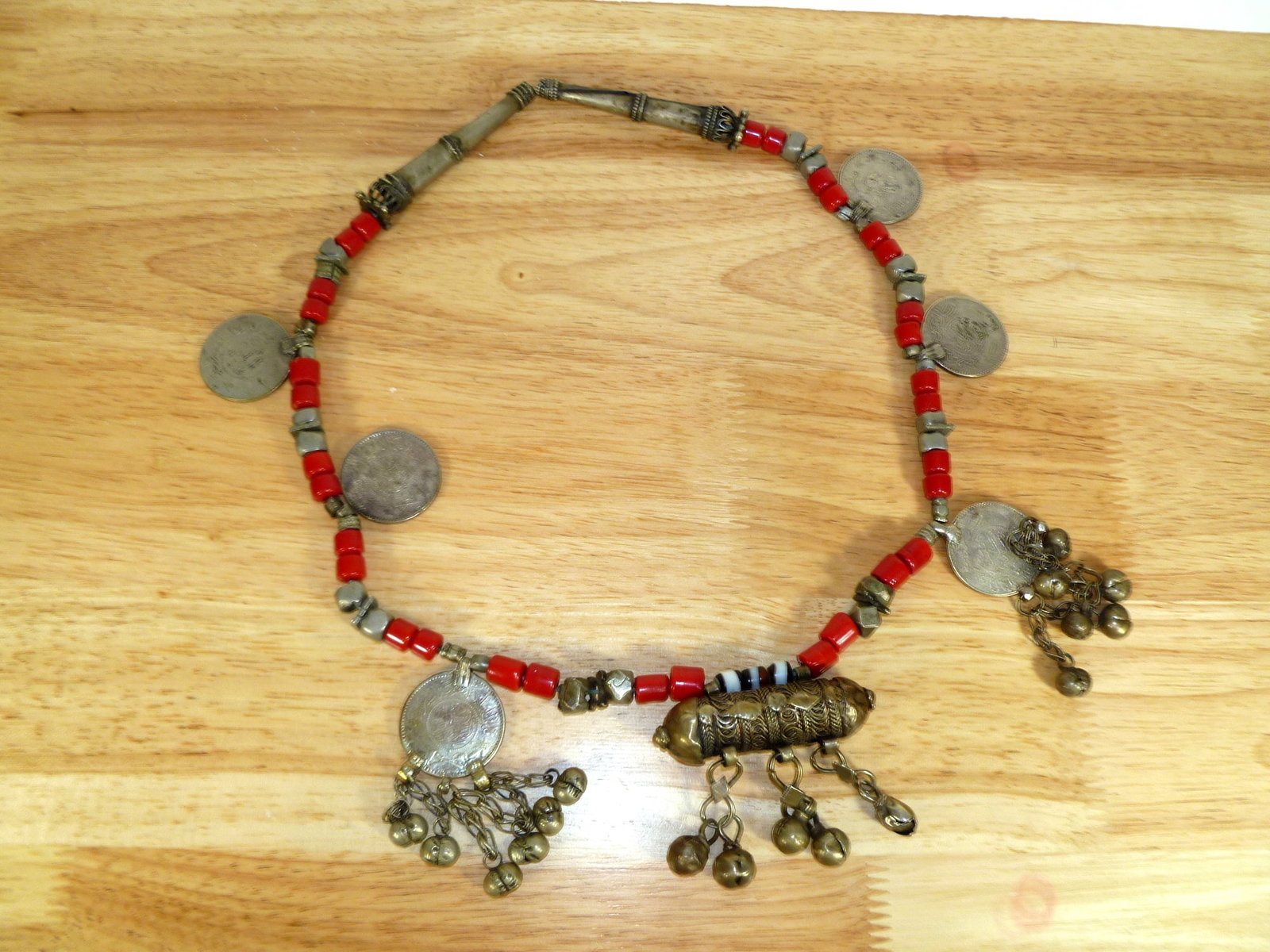 Vintage Silver Tone Trible Necklace: Vintage Silver Tone Trible Necklace. L 24". Pendant 2.5" x 2.25".
