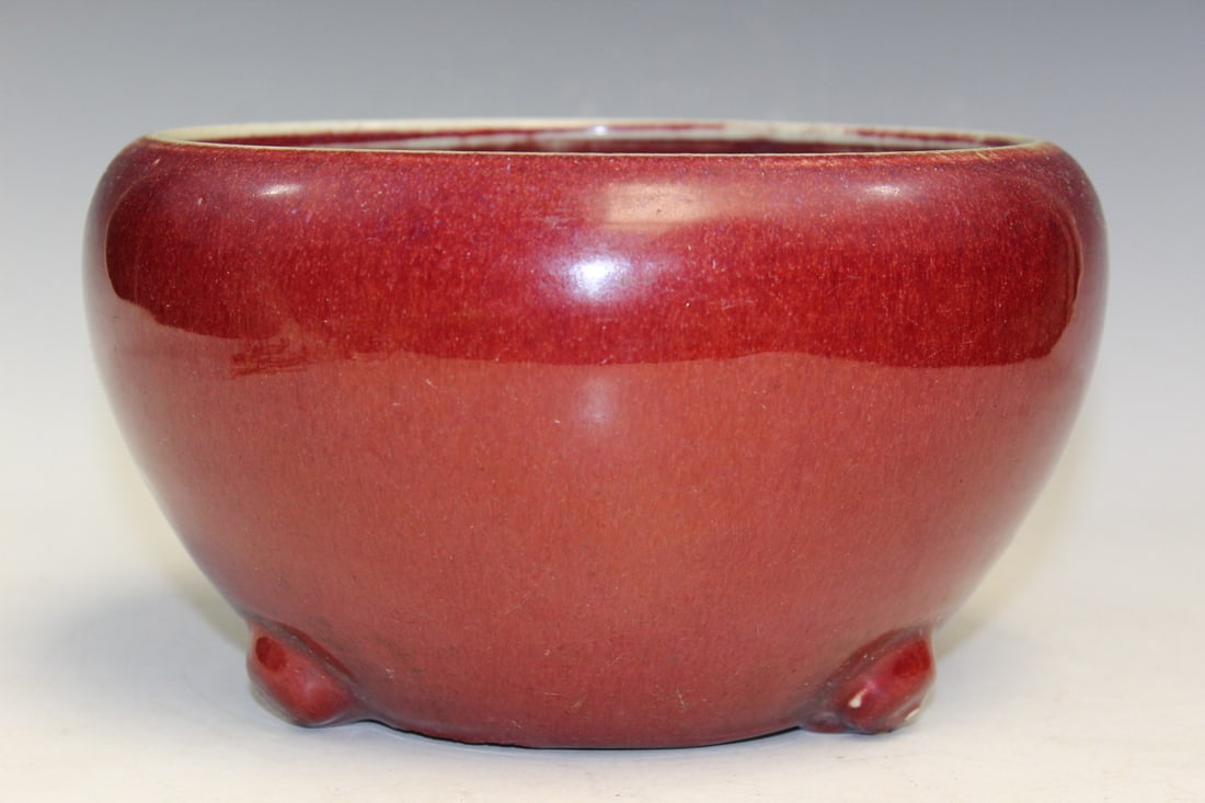 Chinese "Ox-blood" Glaze Porcelain Brush Washer. (1 of 8)
