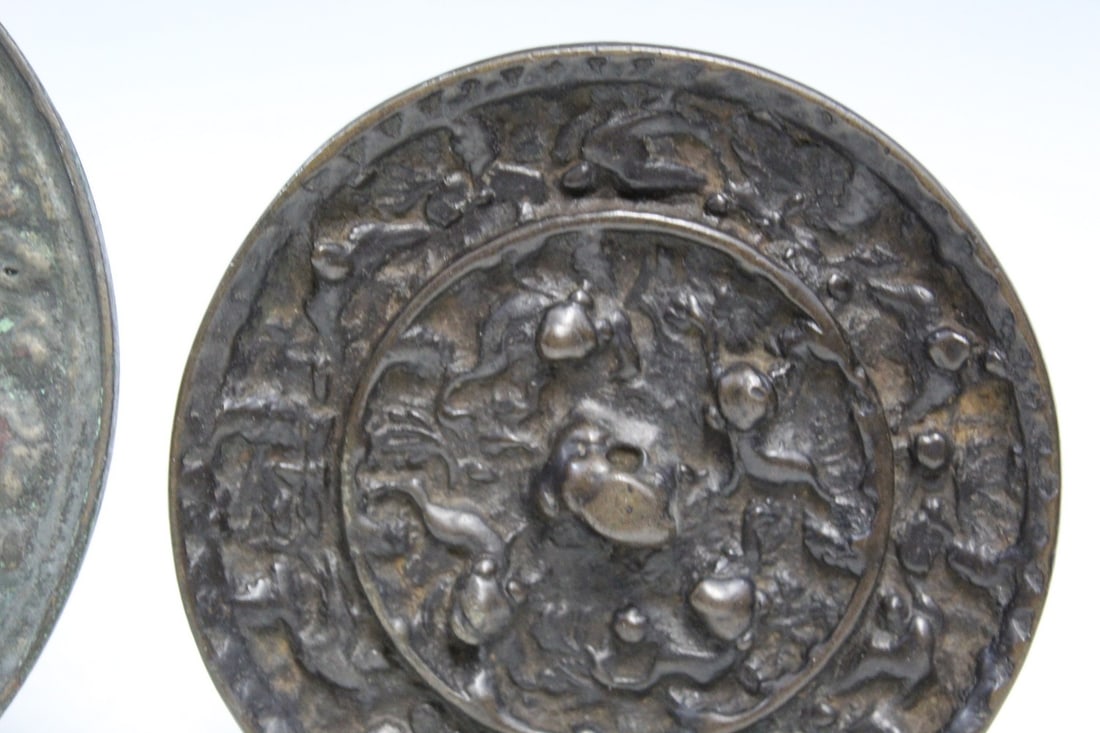Two Asian bronze mirrors - 4