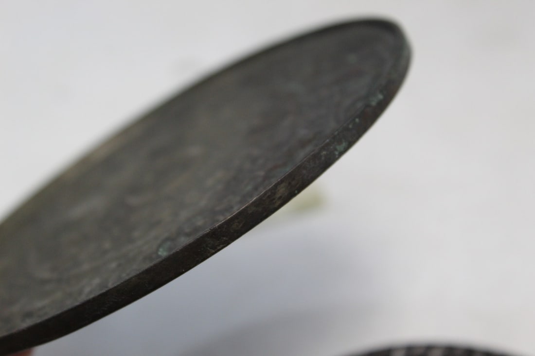 Two Asian bronze mirrors - 8