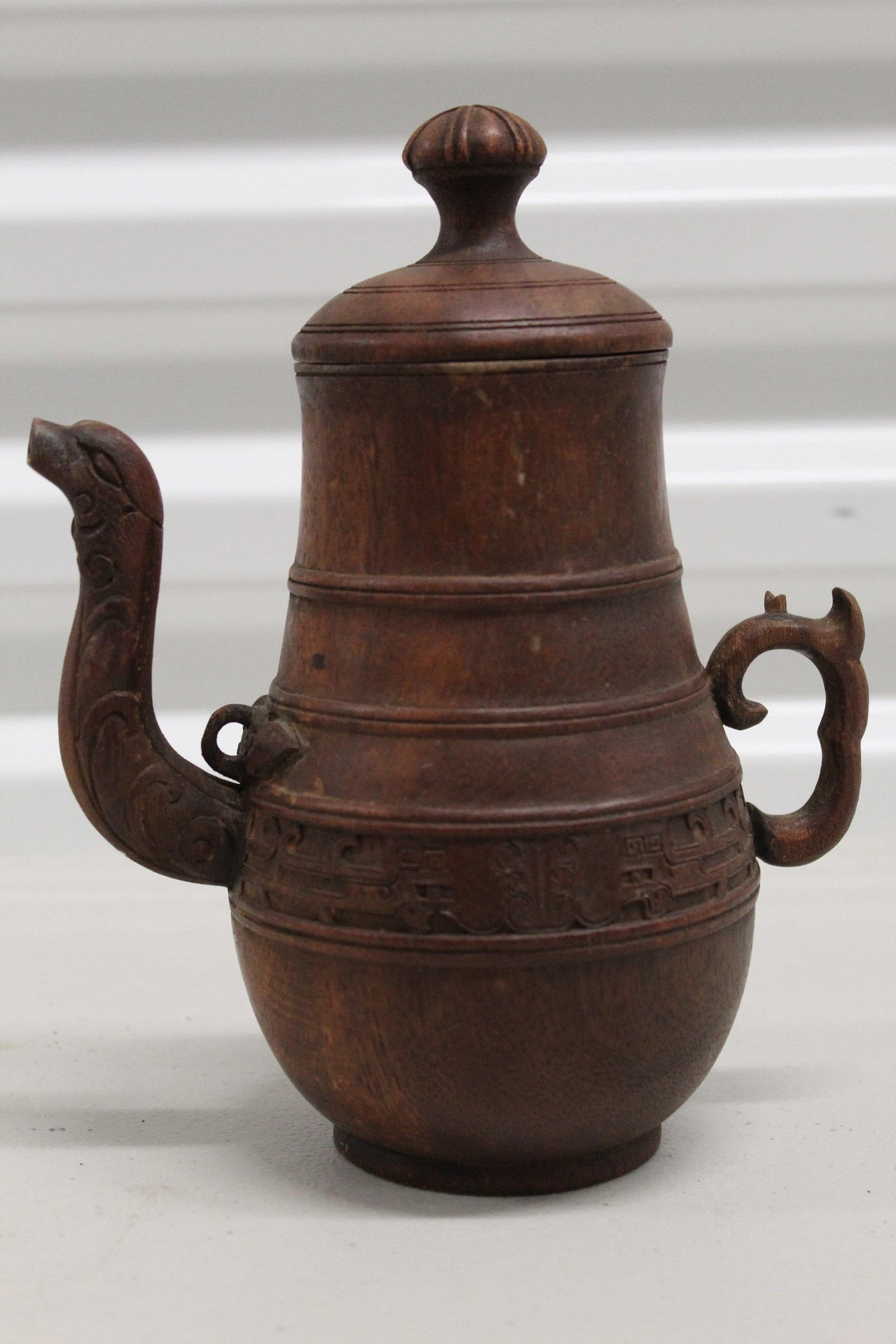 Chinese Carved Wood Teapot (1 of 7)