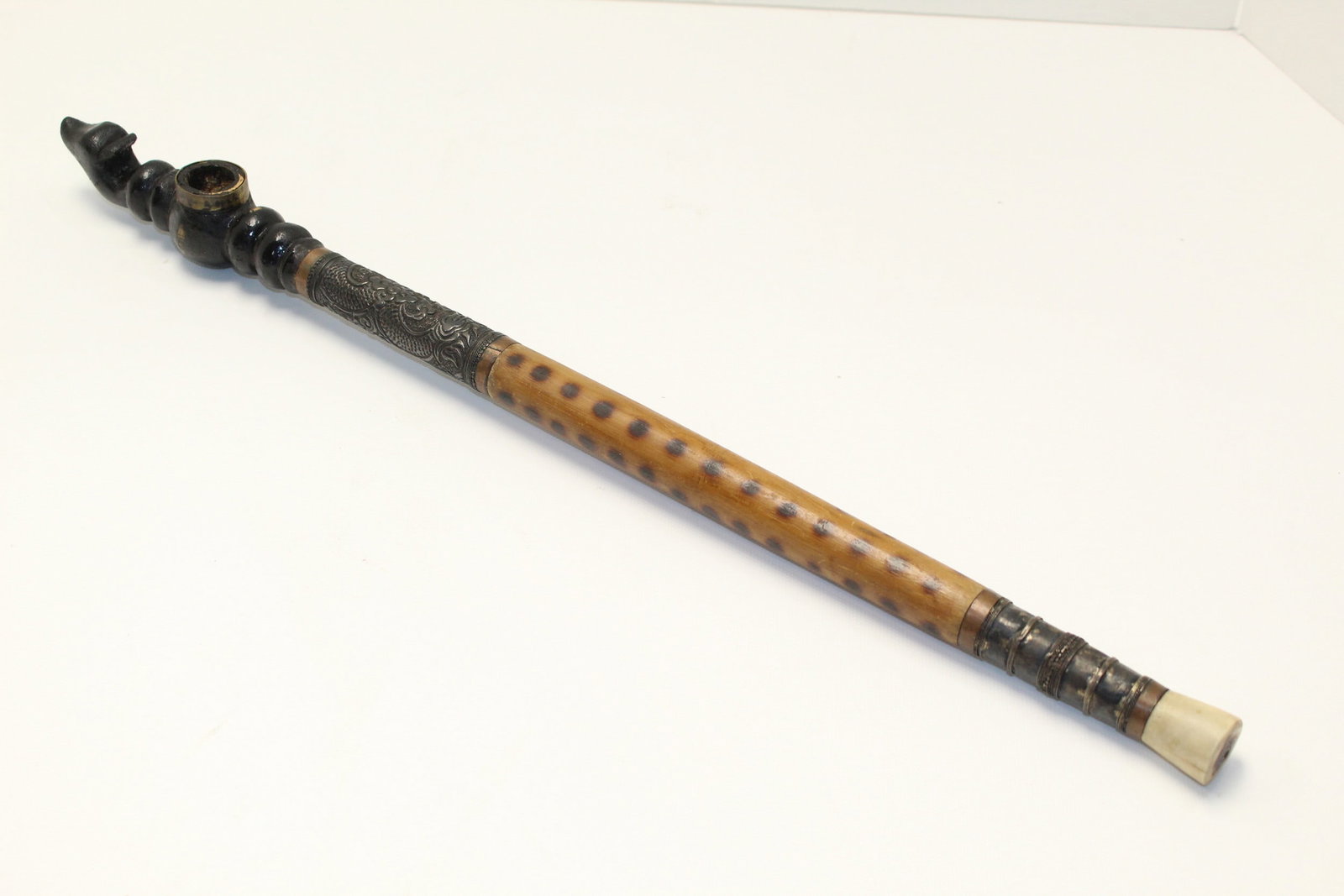 Antique Chinese Pipe: Antique Chinese Pipe. L 20.5". As Is.