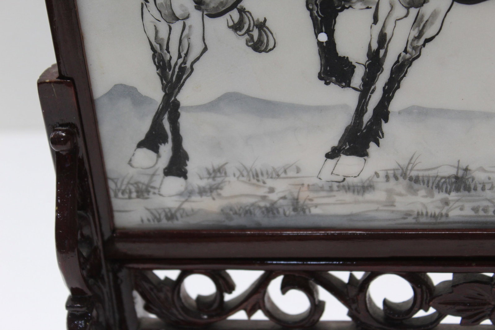 Chinese Double Side Hand-painted Table Screen - 12