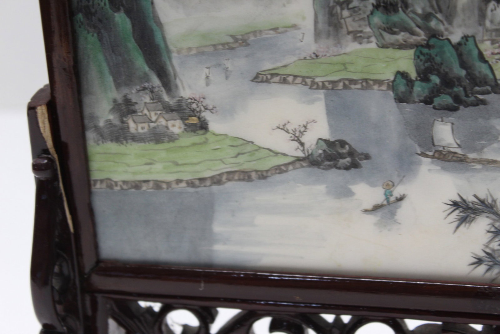 Chinese Double Side Hand-painted Table Screen - 4