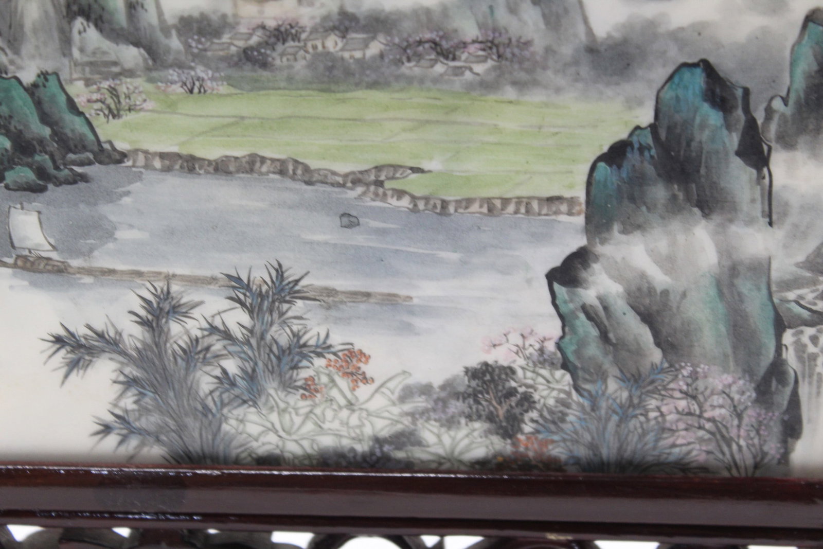 Chinese Double Side Hand-painted Table Screen - 5