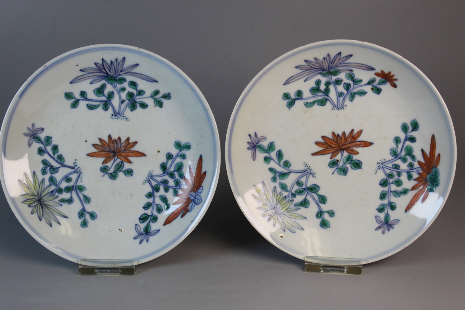 A Pair of Chinese Doucai Porcelain Dishes (1 of 8)
