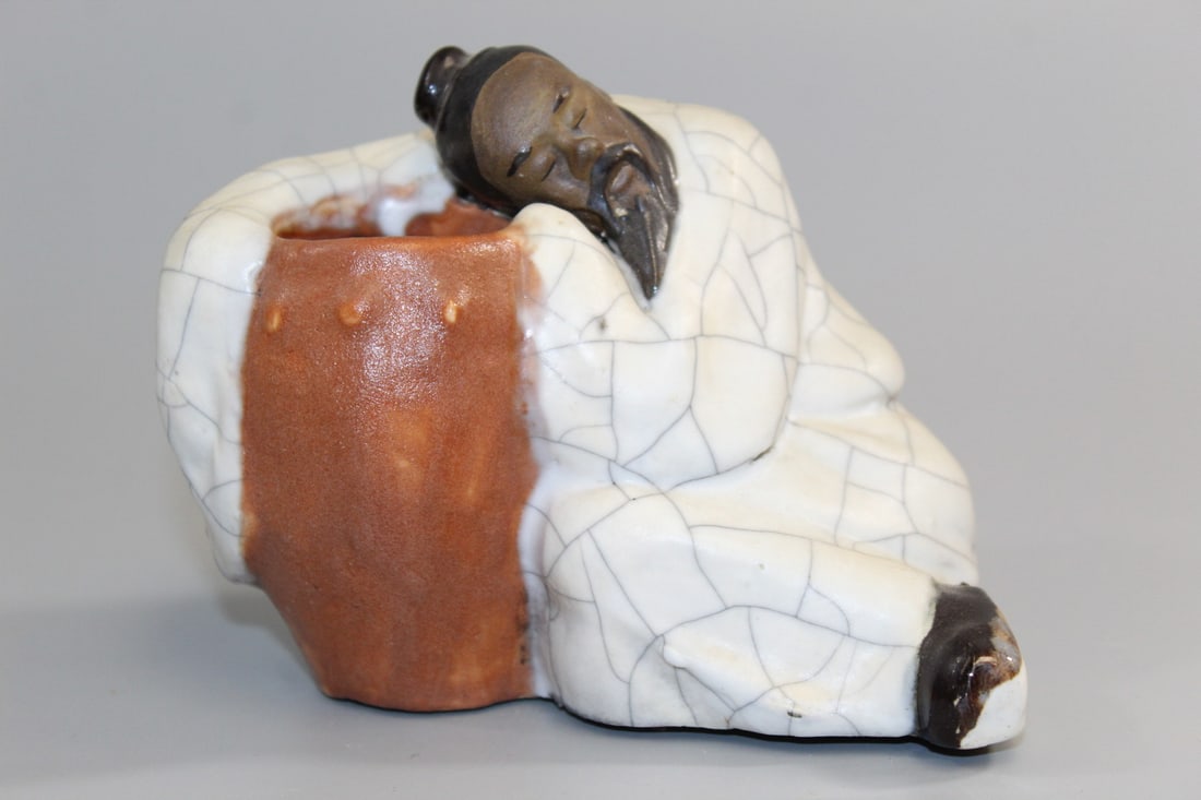 Chinese Shiwan pottery figure of Li Tai Bai (1 of 5)