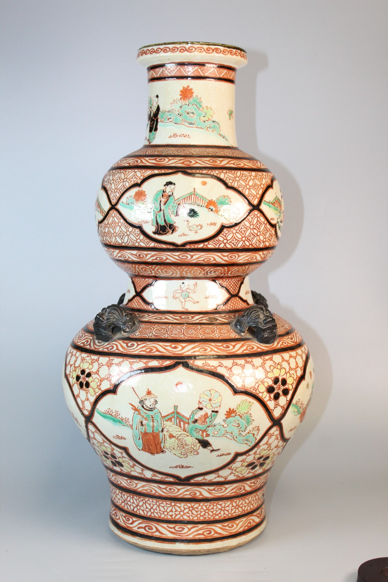 Chinese Porcelain Double Gourd Vase: Chinese Porcelain Double Gourd Vase. H 20". 19th century.