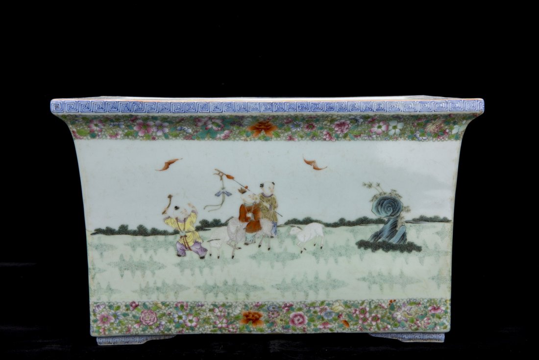 Chinese Famille Rose Rectangular Jardiniere (1 of 5)