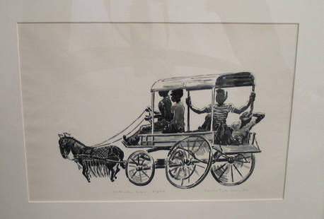 Watermelon Wagon Lithography, signed and numbered by: Watermelon Wagon Lithography, signed and numbered by Prentiss Taylor. Size 10 in X 14 in.