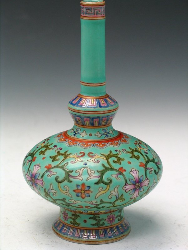 Chinese Famille Rose Porcelain Vase, Jiaqing Mark. (1 of 3)