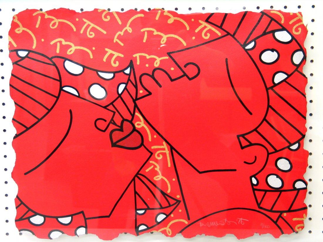 Passion, Serigraph on Paper, by Romero Britto.: Passion, Serigraph on Paper, by Romero Britto. Image size 17 in X 22 in. Frame size 24 1/4 in X 29 1/4 in.