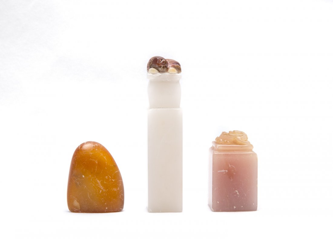 Three Chinese Carved Stone Seals. (1 of 3)