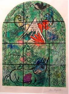 The Tribe of Issachar color lithograph signed &: The Tribe of Issachar color lithograph signed & numbered, by Marc Chagall (1887-1985) Russian/French Artist. Size 24 X 18 in.