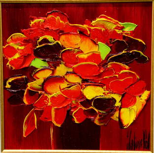 Notes Lumieneuses, by Jaline Pol, Artist Signed: Notes Lumieneuses, by Jaline Pol, Artist Signed Original Oil painting on canvas. Painting Size: 12 in. x 12 in., Framed size: 22 in. x 22 in.