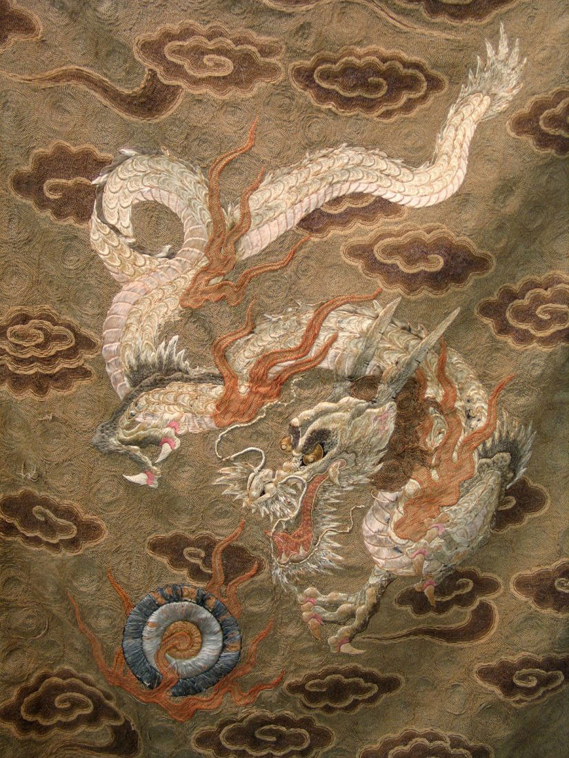 Japanese Embroidery Panel with Dragon Design. (1 of 3)
