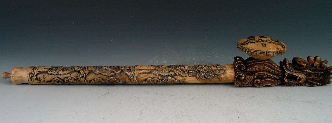 Chinese carved opium pipe. (1 of 6)