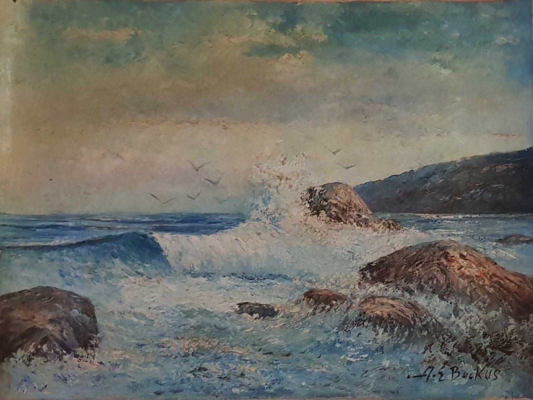 Albert Ernest Backus oil on canvas (Beanie) (1 of 5)