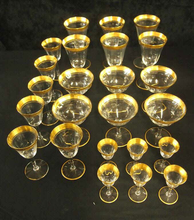 223 24 Gold Rimmed Stemware