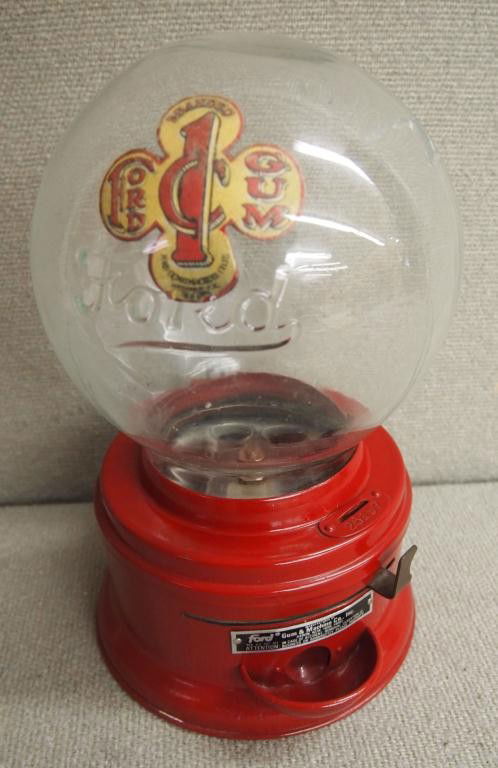 Ford Gum Ball Machine: Vintage Machine in Very Good Condition 12"h