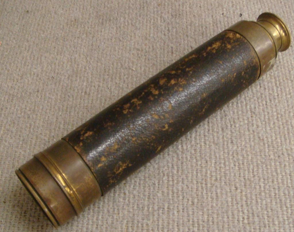 Vintage Spyglass - 2 Stage: Leather and Brass 17 1/2 Open 7 3/4 Closed