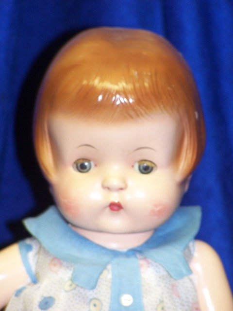 EFFANBEE. PATSY ANN.: 19" COMP BODY. OPEN/CLOSE BLUE EYES. PAINTED MOUTH. APPROPIATE DRESS. SMALL RUBS ON CHEEKS. EXCELLENT CONDITION. A CUTIE!