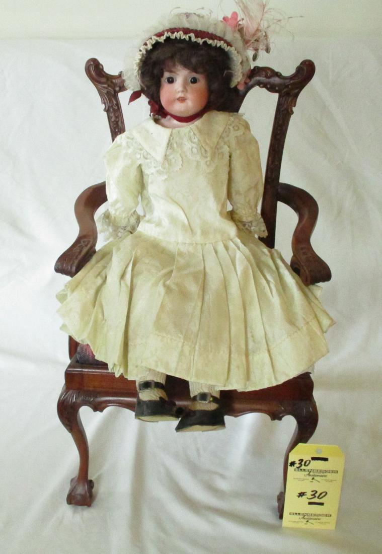 Poupée Ancienne Tête Buste Biscuit Armand Marseille 370 – Corps Peau, 48 Cm