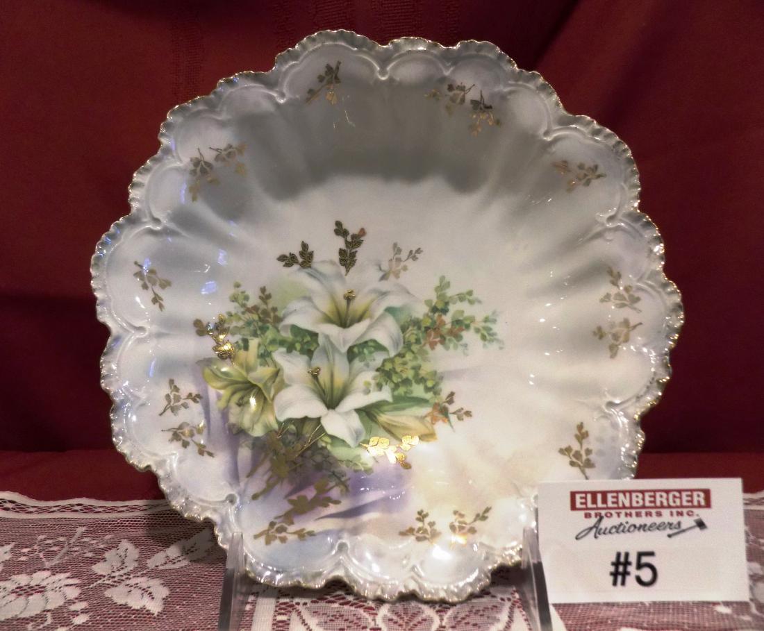 RS PRUSSIA - RED MARK: LILLY OF THE VALLEY, 10-3/4" BOWL