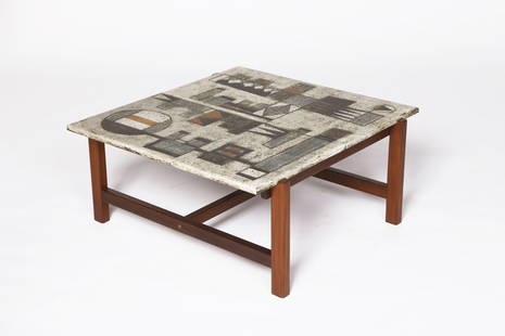 Les Deux-Potiers, Coffee table, c. 1950: Les Deux-Potiers, Coffee table, c. 1950 Ceramic 14.5H x 31.5W x 30D inches / 36.8H x 80W x 76.2D cm