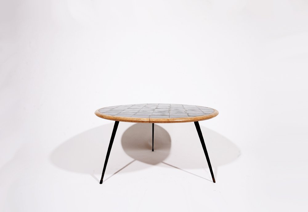 French 1960, Rounded coffee table, c. 1960 (1 of 7)
