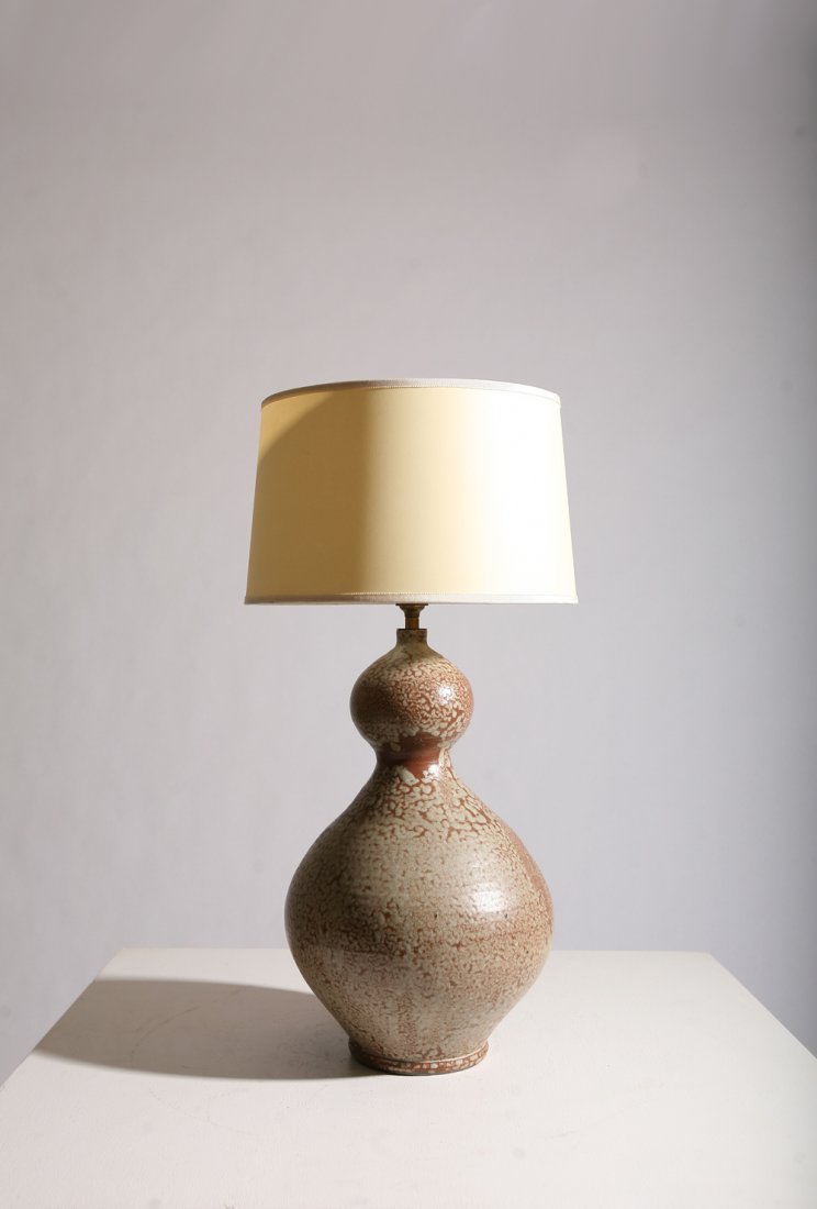 French 1950, Ceramic table lamp, circa 1950. (1 of 6)