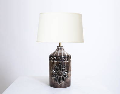 Georges Pelletier - Table lamp: Georges Pelletier (1938-) Table lamp, c.1960 Ceramic Without shade: 14.9H x 6.2Dia inches / 37.8H x 15.7Dia cm( With shade: 20.6H / 52.32H cm