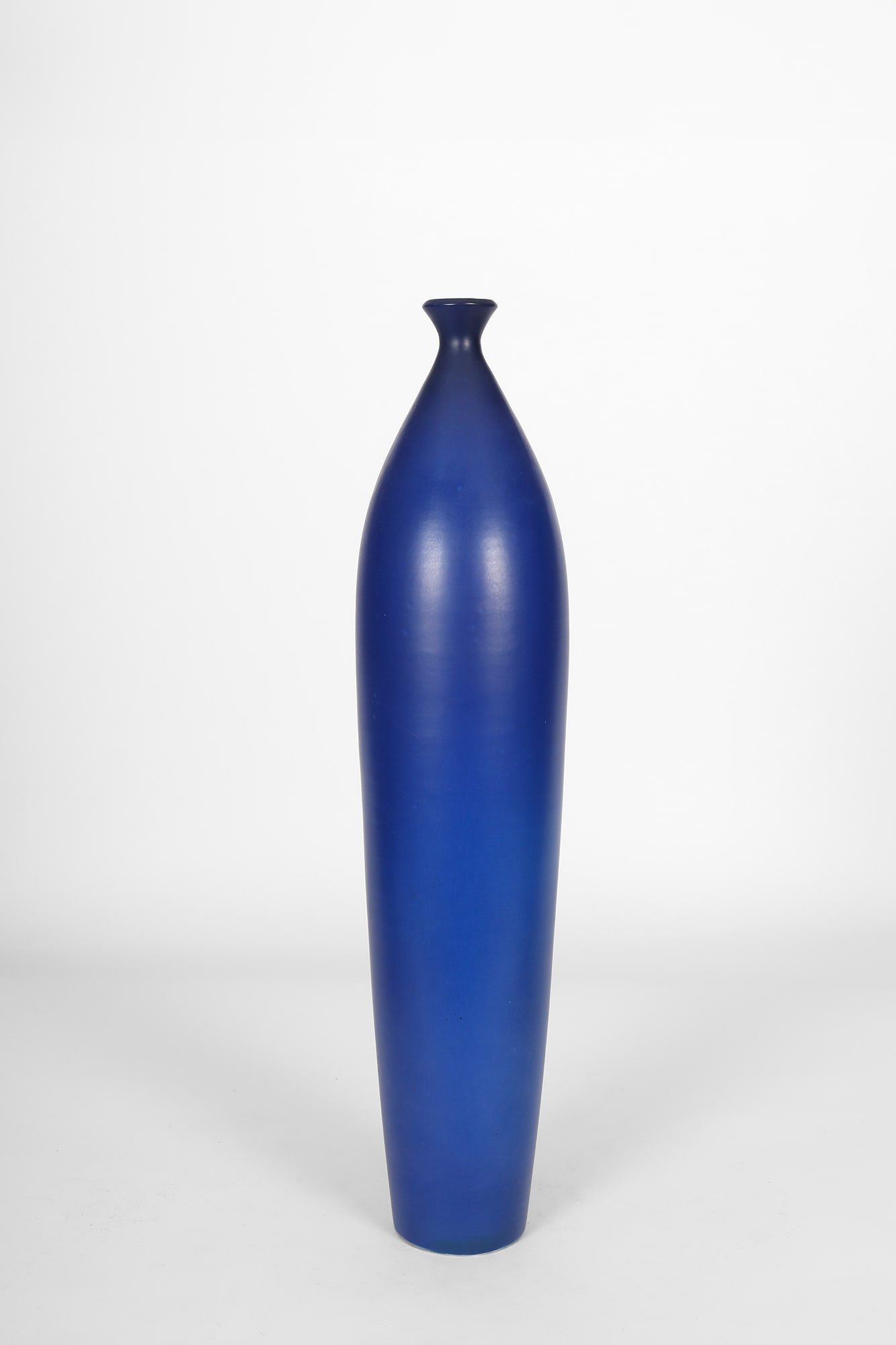 Suzanne Ramie / Madoura, Elongated blue ceramic vase, 1950s (1 of 4)