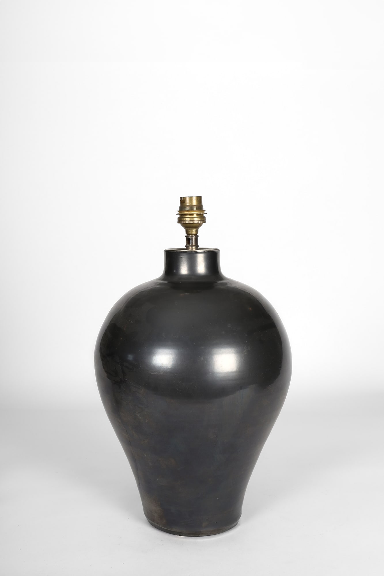 Sagone, Black Ceramic Table Lamp, c.1950 (1 of 4)