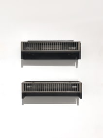 In the Style of Jacques Biny, Pair of Black Metal Sconces, c. 1950